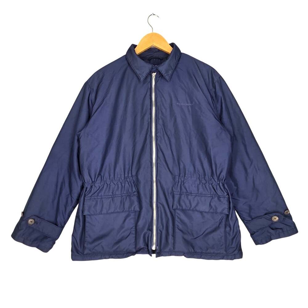 VINTAGE 90's POLO SPORT RALPH LAUREN NAVY ZIP‑UP JACKET – SIZE M – CHEST LOGO